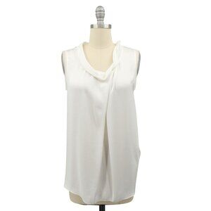 NWT Hanii Y Nordstrom Ivory Satin Front Cowl Neck Sleeveless Blouse Top 42